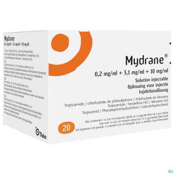 Mydrane sol inj intracamerulaire amp 20 x 0,6ml
