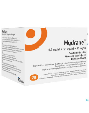 Mydrane sol inj intracamerulaire amp 20 x 0,6ml