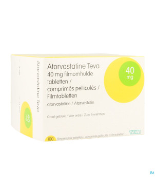 Atorvastatine teva 40 mg impex. comp pell 100 pip
