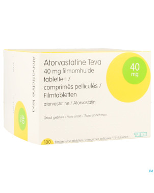 Atorvastatine teva 40 mg impex. comp pell 100 pip