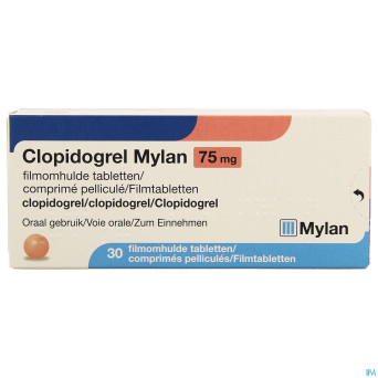 Clopidogrel mylan 75mg comp pell 30 x 75mg