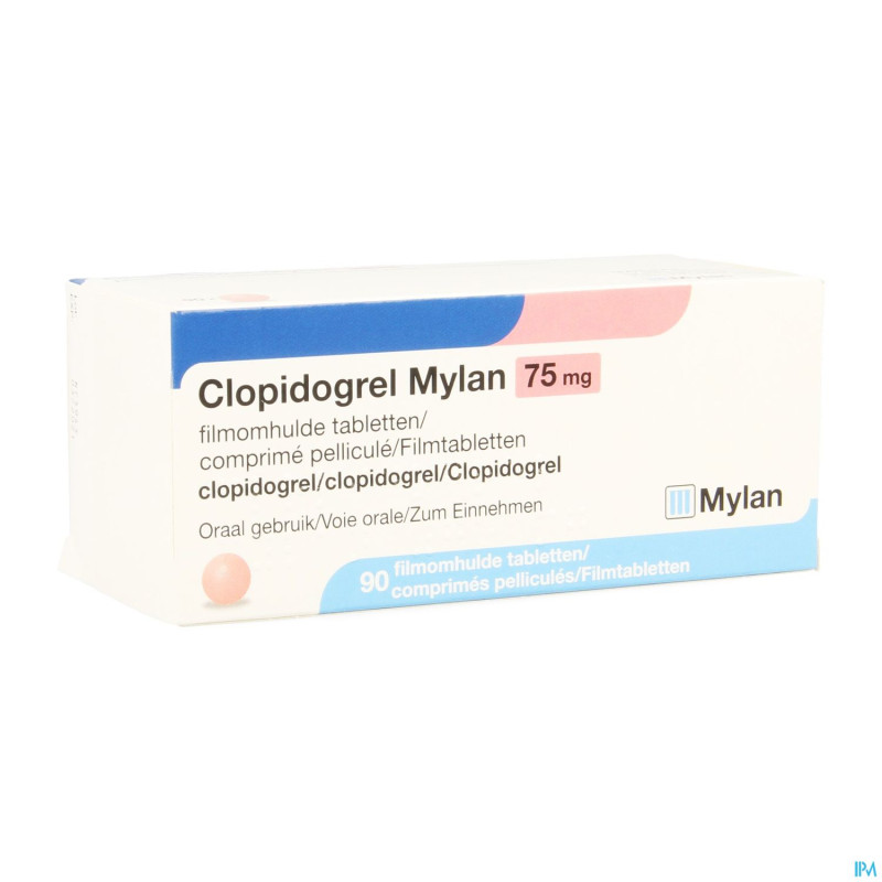 Clopidogrel mylan 75mg comp pell 90 x 75mg