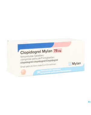 Clopidogrel mylan 75mg comp pell 90 x 75mg
