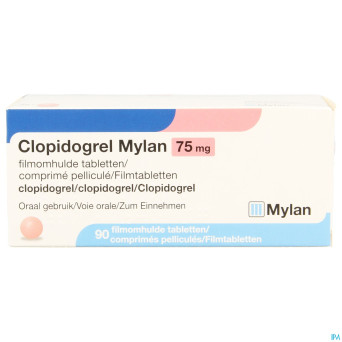 Clopidogrel mylan 75mg comp pell 90 x 75mg