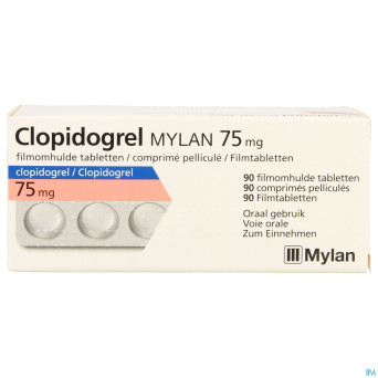 Clopidogrel mylan 75mg comp pell 90 x 75mg