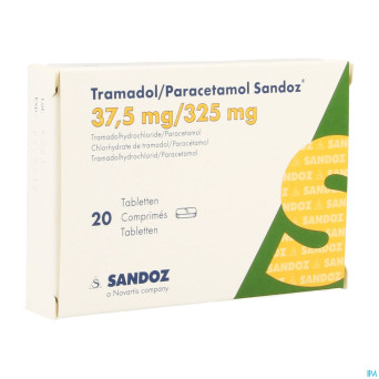 Tramadol/paracetamol sandoz 37,5mg/325mg  comp  20