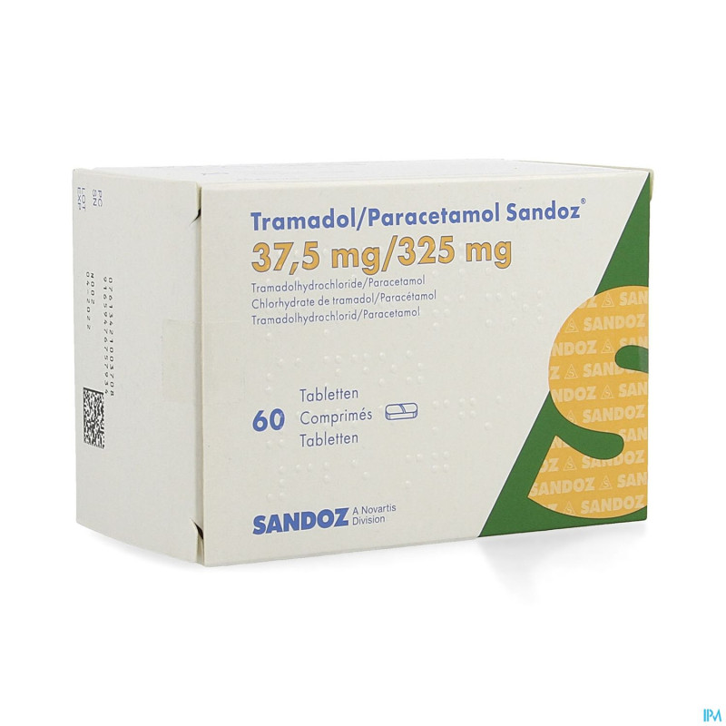 Tramadol/paracetamol sandoz 37,5mg/325mg  comp  60