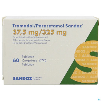 Tramadol/paracetamol sandoz 37,5mg/325mg  comp  60