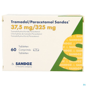 Tramadol/paracetamol sandoz 37,5mg/325mg  comp  60