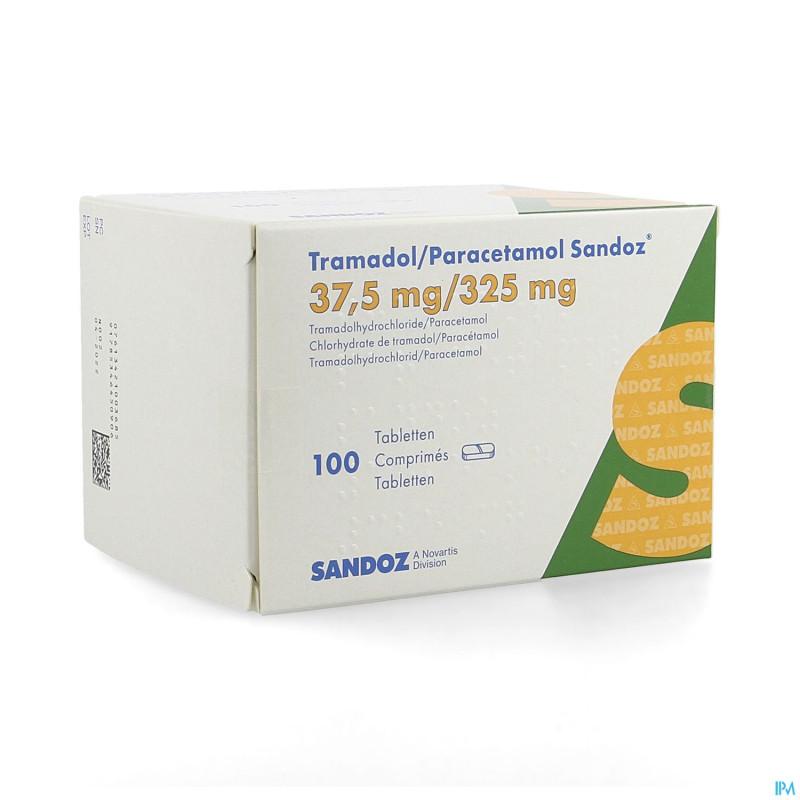 Tramadol/paracetamol sandoz 37,5mg/325mg  comp 100
