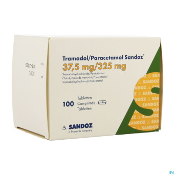 Tramadol/paracetamol sandoz 37,5mg/325mg  comp 100