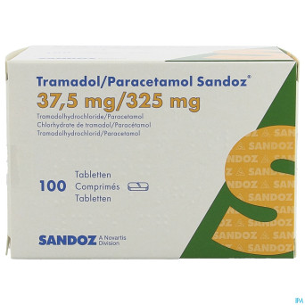Tramadol/paracetamol sandoz 37,5mg/325mg  comp 100