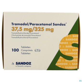 Tramadol/paracetamol sandoz 37,5mg/325mg  comp 100