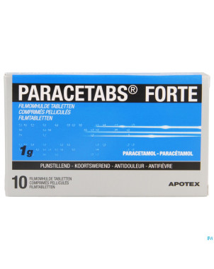 Paracetabs forte 1g comp pell  10 x 1g
