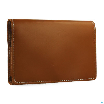 Medidose pilulier poche 1 week leather cognac