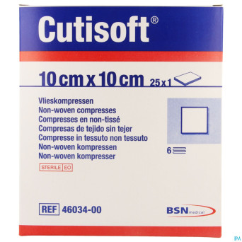 Cutisoft ster non woven    10,0x 10,0cm 25