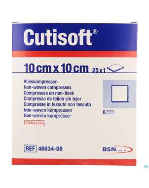 Cutisoft ster non woven    10,0x 10,0cm 25