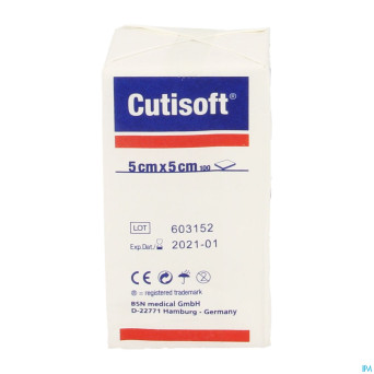Cutisoft n/st non woven 4pl    5,0x 5,0cm 100