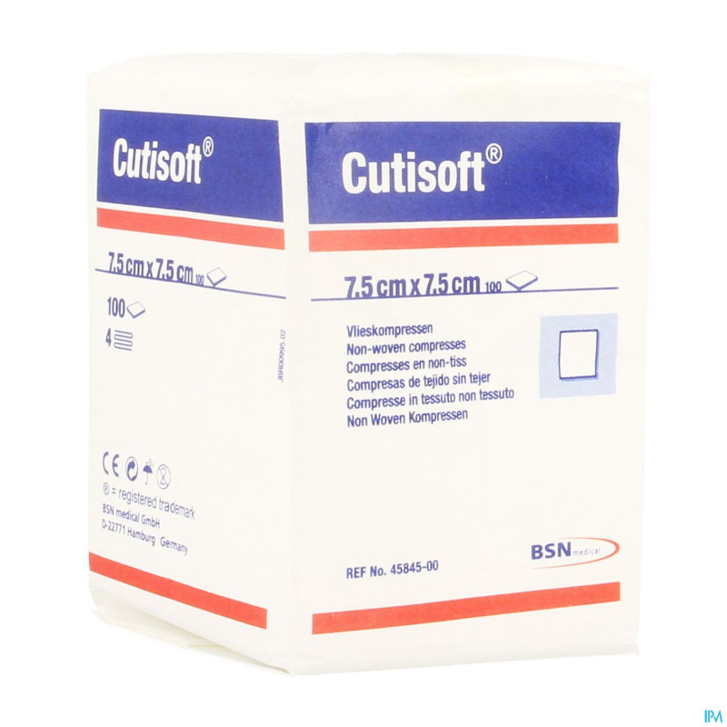 Cutisoft n/st non woven 4pl    7,5x 7,5cm 100