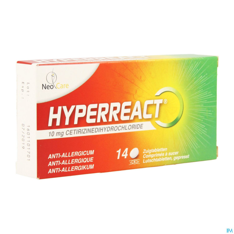Hyperreact 10mg comp a sucer 14x10mg rempl.3001872