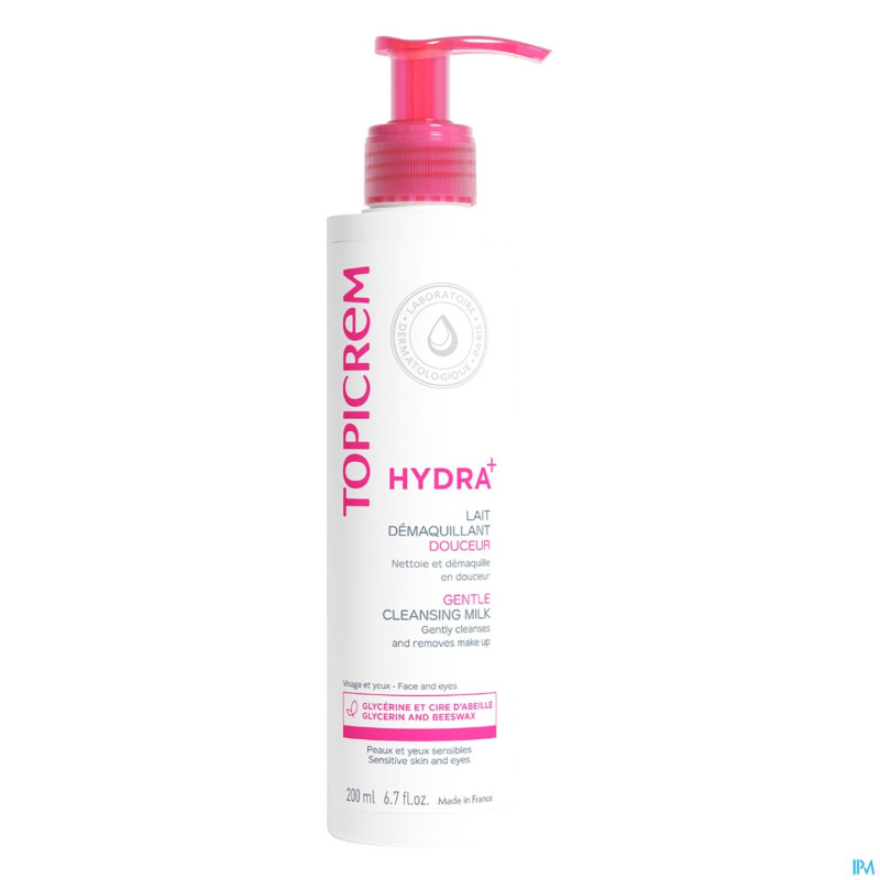 Topicrem hydra+ lait demaquillant douceur fl 200ml