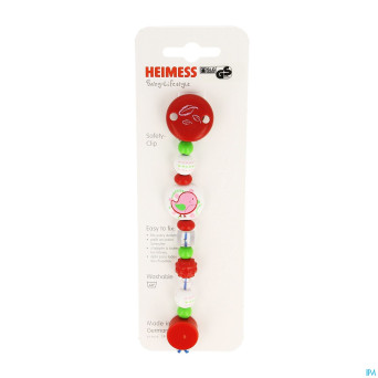 Heimess attache sucette plastc oiseau rose