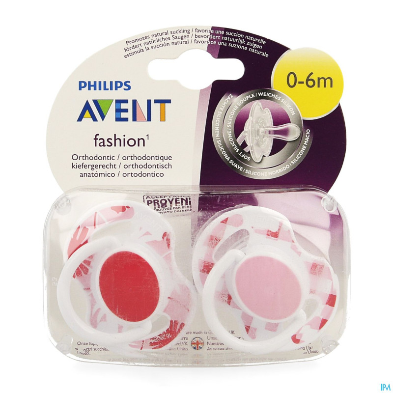 Philips avent sucette fash. 0- 6m rose bleu 2