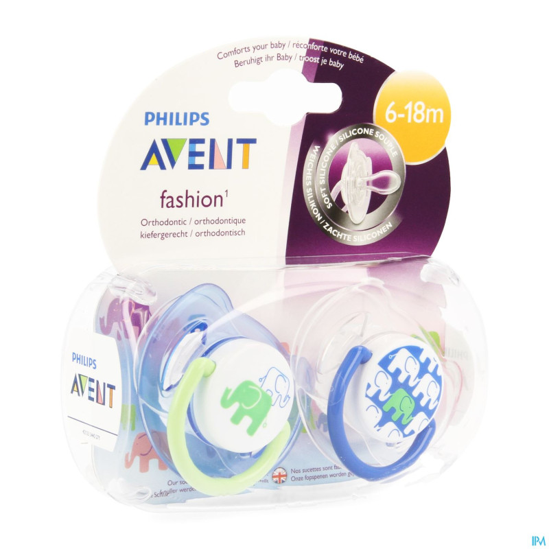 Philips avent sucette fash. 6-18m elephant 2