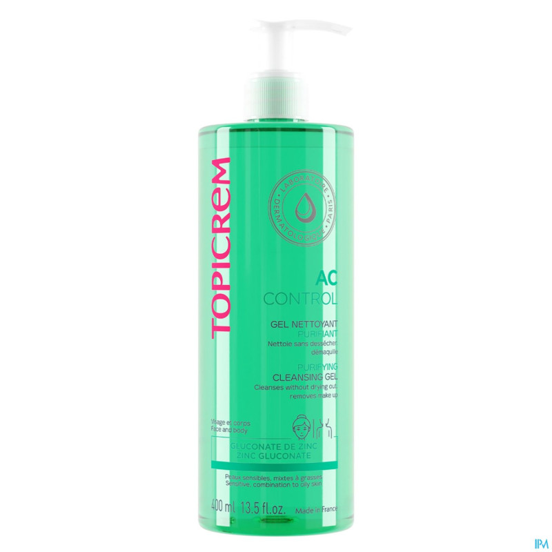 Topicrem ac gel nettoyant purifiant    tube 400ml