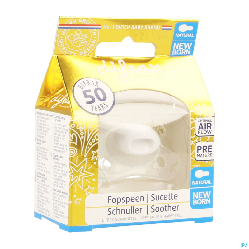 Difrax sucette -2 +2m natural or