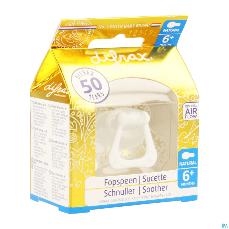 Difrax sucette 6m+ natural or