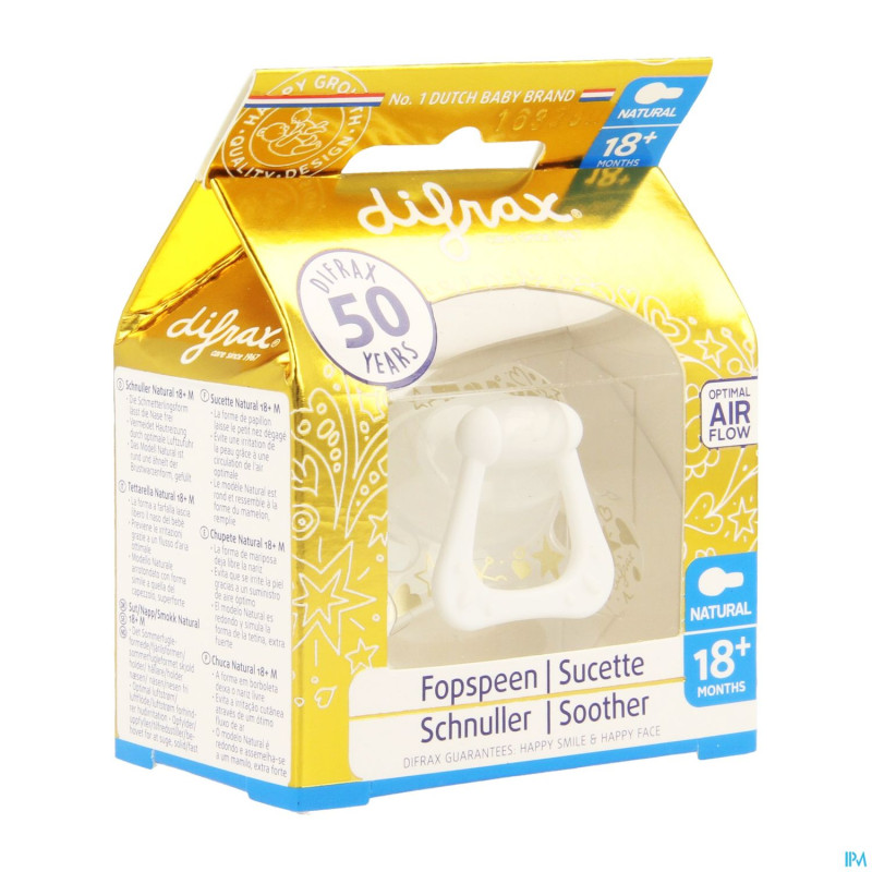 Difrax sucette +18m natural or