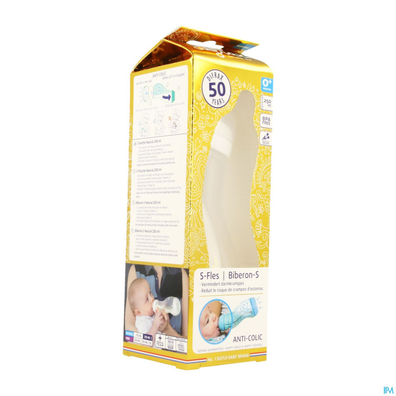 Difrax biberon-s natural or 250ml