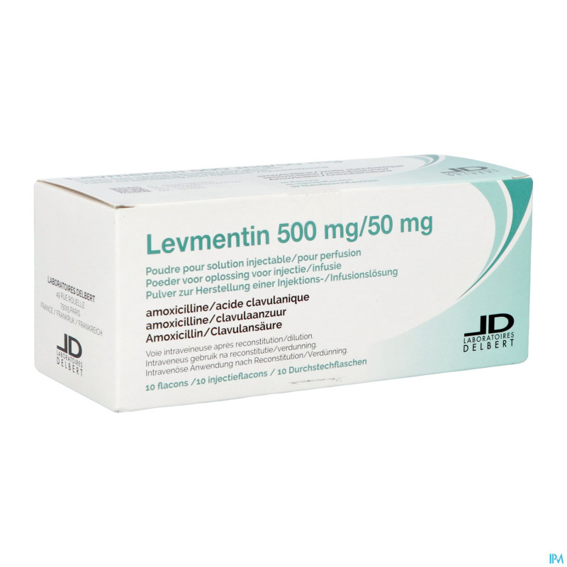 Levmentin p 500mg/50mg pdr sol inj perf  10 x 25ml