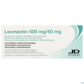 Levmentin p 500mg/50mg pdr sol inj perf  10 x 25ml