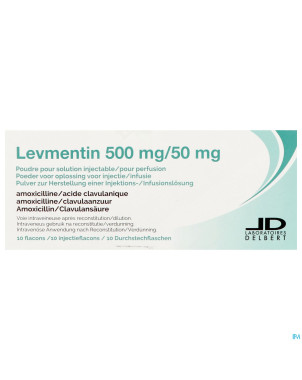 Levmentin p 500mg/50mg pdr sol inj perf  10 x 25ml