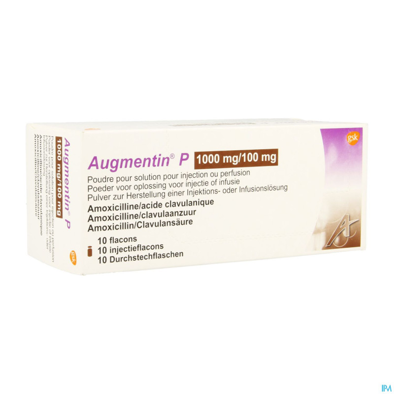 Augmentin p 1000mg/100mg pdr sol inj perf  10x25ml
