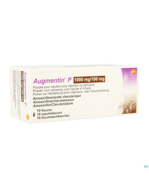 Augmentin p 1000mg/100mg pdr sol inj perf  10x25ml