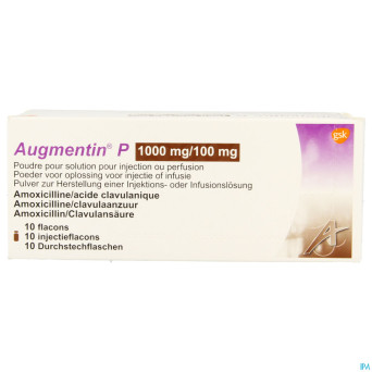 Augmentin p 1000mg/100mg pdr sol inj perf  10x25ml