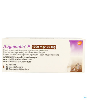 Augmentin p 1000mg/100mg pdr sol inj perf  10x25ml