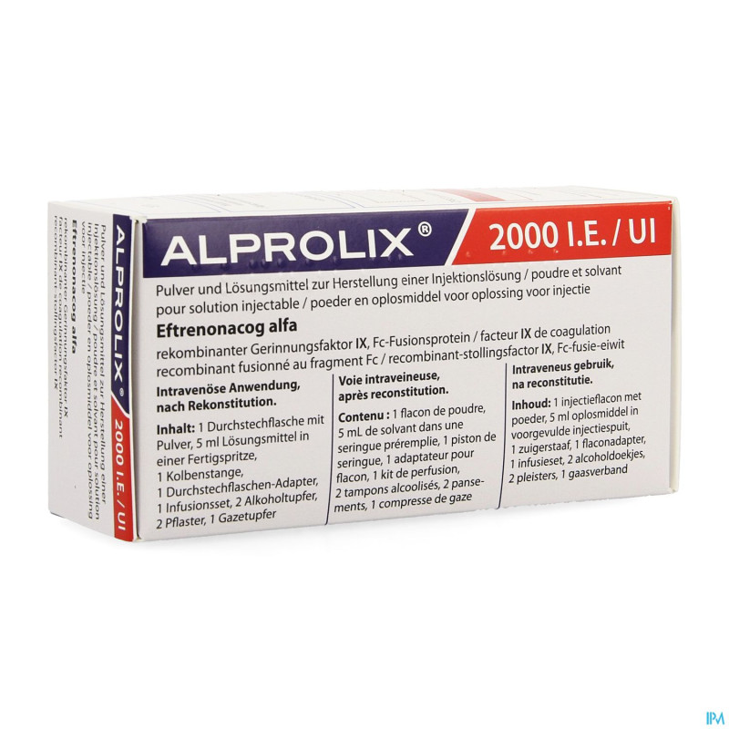Alprolix 2000ui pdr+solv sol inj 1 fl + ser pr.5ml