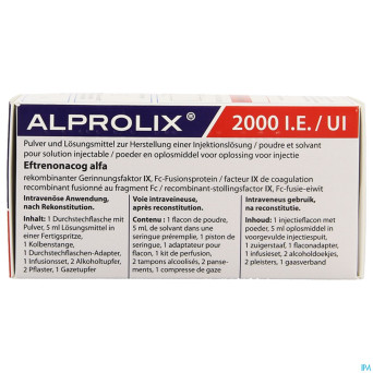 Alprolix 2000ui pdr+solv sol inj 1 fl + ser pr.5ml