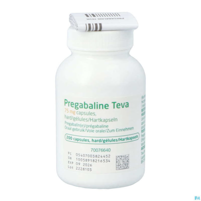Pregabaline teva  75mg caps dur 200 x  75mg