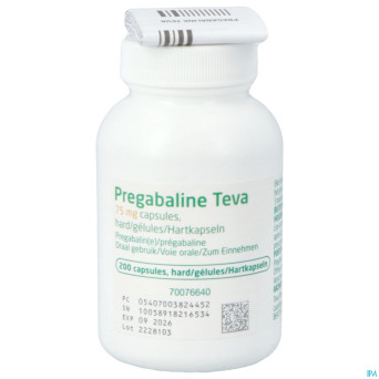 Pregabaline teva  75mg caps dur 200 x  75mg