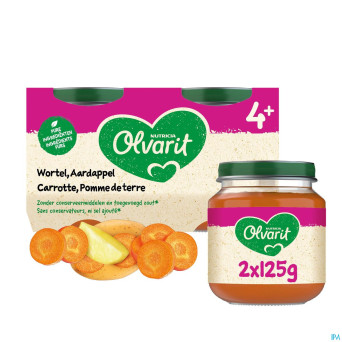 Olvarit carotte pomme de terre    2x125g 4m01