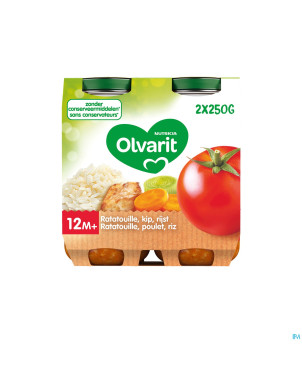 Olvarit ratatouille poulet riz    2x250g 12m01