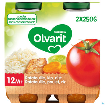 Olvarit ratatouille poulet riz    2x250g 12m01