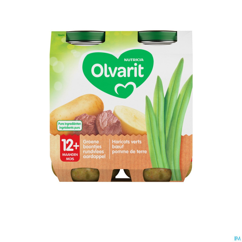 Olvarit haricots boeuf puree    2x250g 12m04