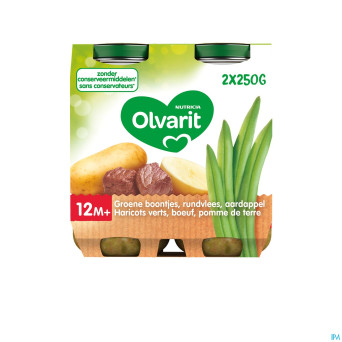 Olvarit haricots boeuf puree    2x250g 12m04