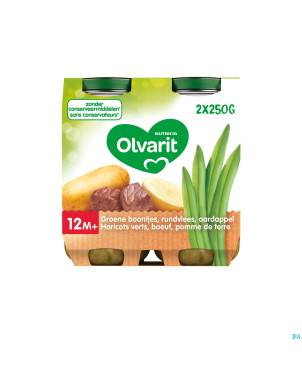Olvarit haricots boeuf puree    2x250g 12m04